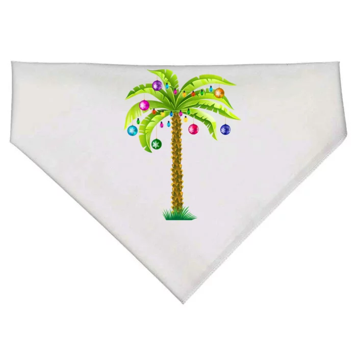 Christmas Beach Palm Tree With Xmas Lights Tropical Gift USA-Made Doggie Bandana