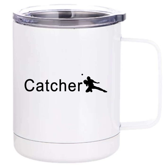 Catcher Baseball Player Front & Back 12oz Stainless Steel Tumbler Cup