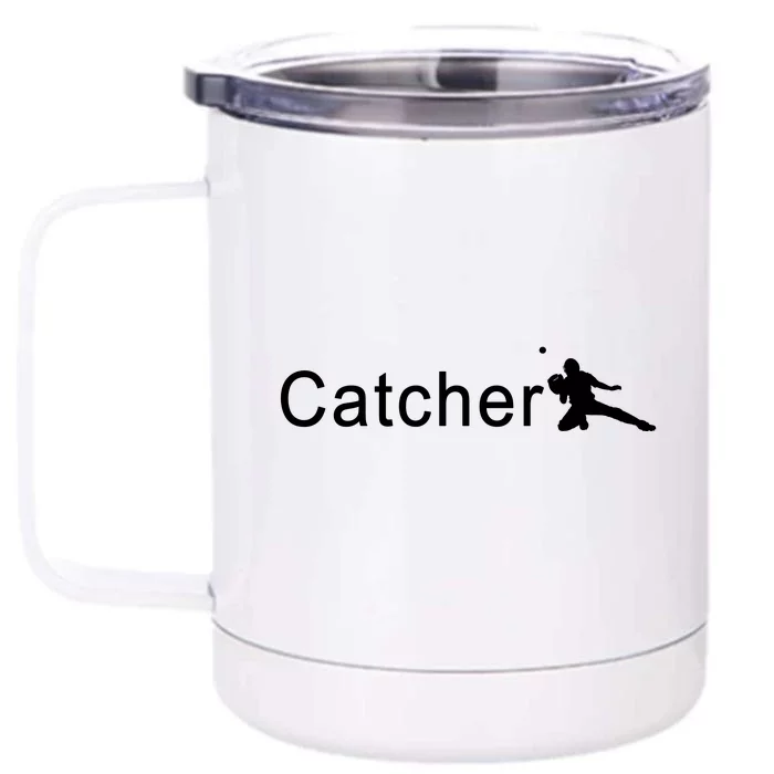 Catcher Baseball Player Front & Back 12oz Stainless Steel Tumbler Cup