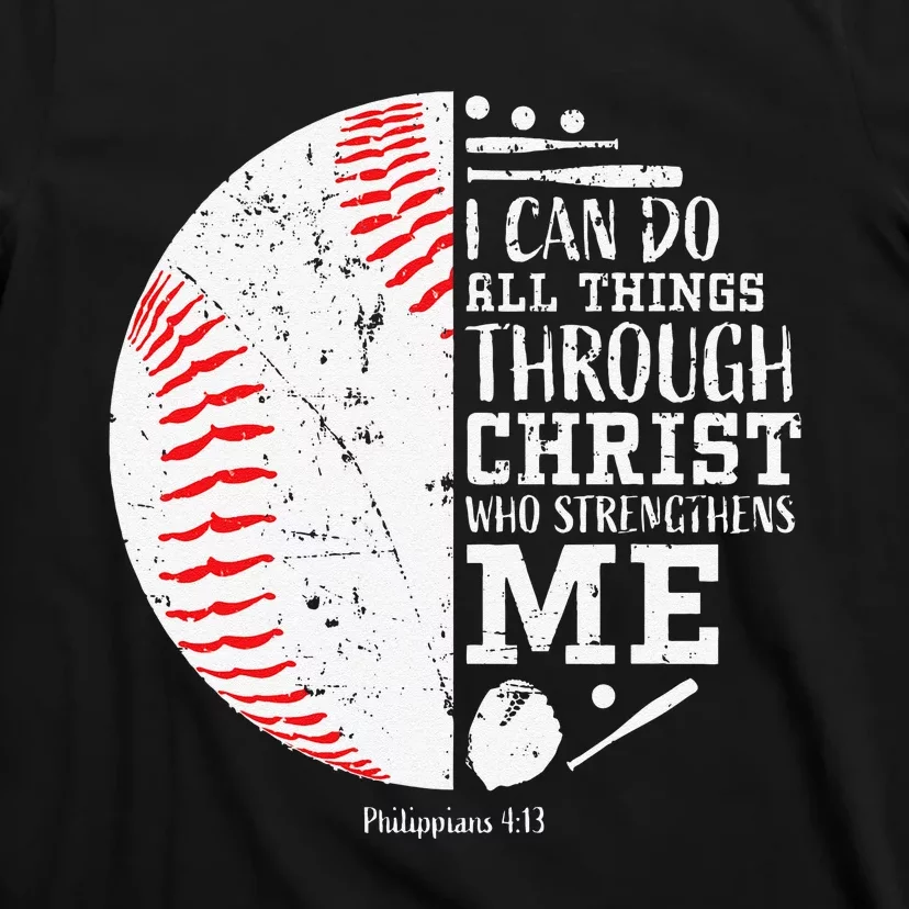 Cool Baseball Player Gifts Christian Bible Verse T-Shirt