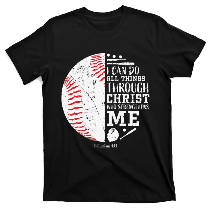 Cool Baseball Player Gifts Christian Bible Verse T-Shirt