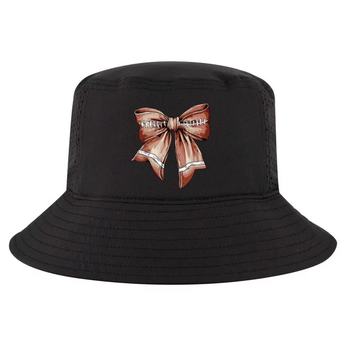 Coquette Bow Pumpkin American Football Thanksgiving Autumn Cool Comfort Performance Bucket Hat