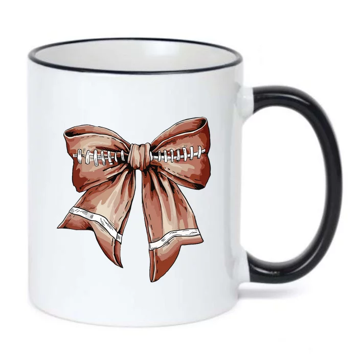 Coquette Bow Pumpkin American Football Thanksgiving Autumn Black Color Changing Mug