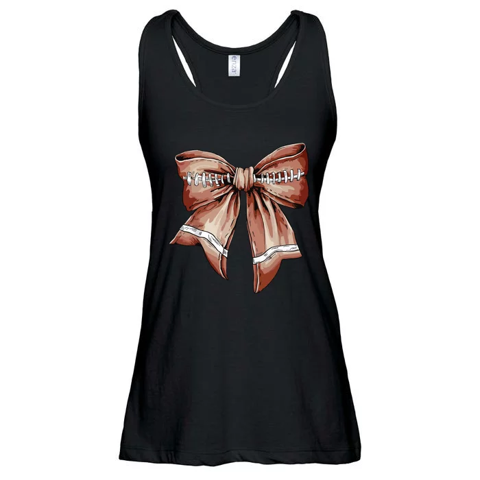 Coquette Bow Pumpkin American Football Thanksgiving Autumn Ladies Essential Flowy Tank