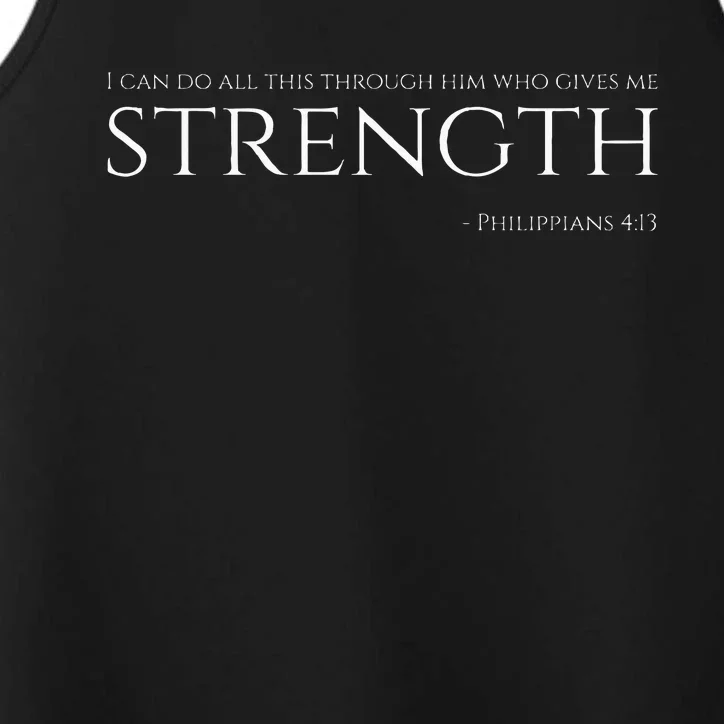 Christian Bible Philippians 413 Motivational Quote Performance Tank