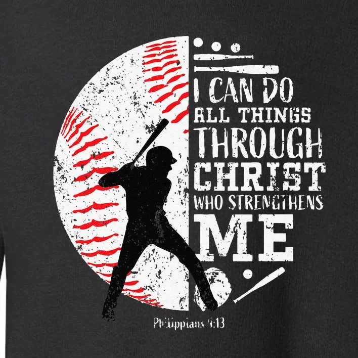 Cool Baseball Player Gifts Christian Bible Verse Toddler Sweatshirt