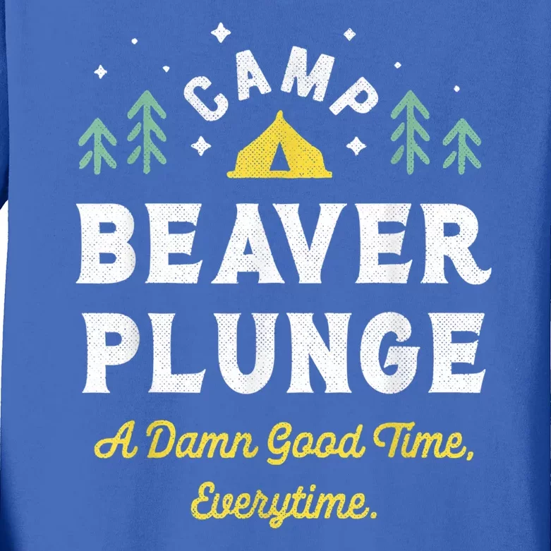 Camp Beaver Plunge Kids Long Sleeve Shirt