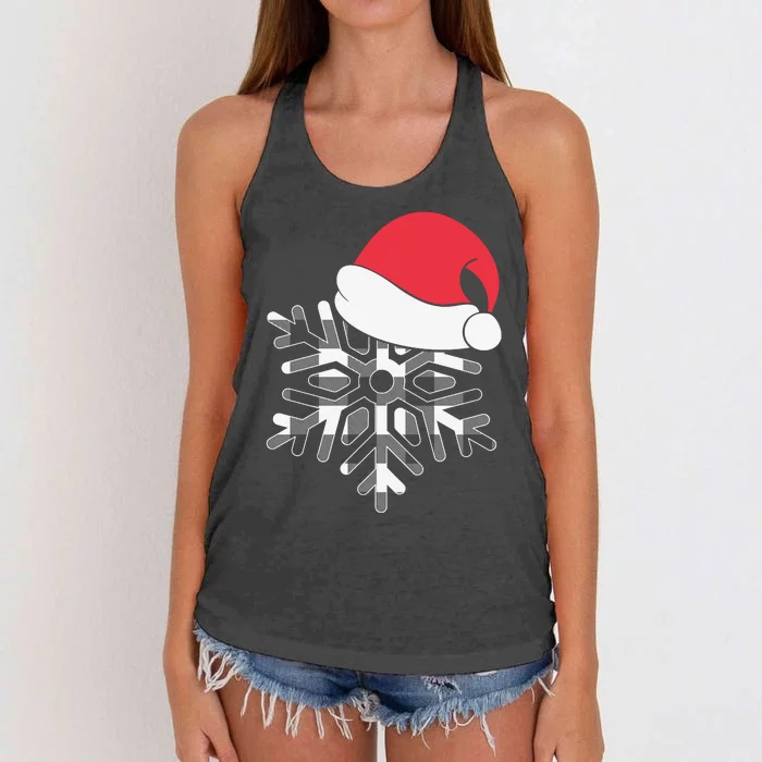 Christmas Buffalo Plaid Snowflake Women's Knotted Racerback Tank