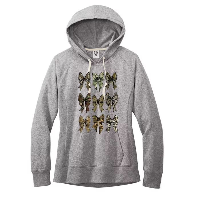 Camouflage Bow Pattern Graphic Women's Fleece Hoodie