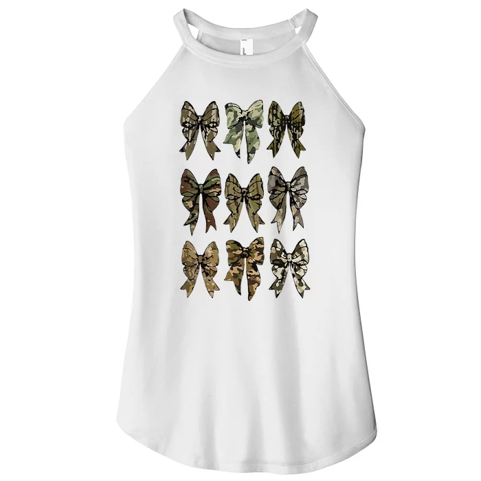 Camouflage Bow Pattern Graphic Women’s Perfect Tri Rocker Tank