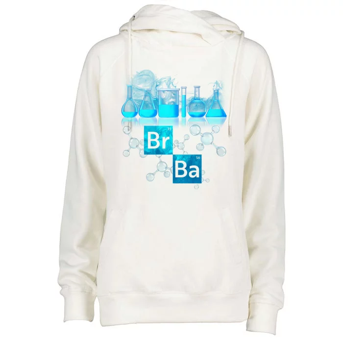 Chemistry Beakers Periodic Table Elements Br Ba Womens Funnel Neck Pullover Hood