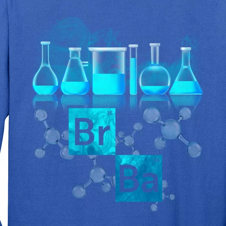 Chemistry Beakers Periodic Table Elements Br Ba Long Sleeve Shirt