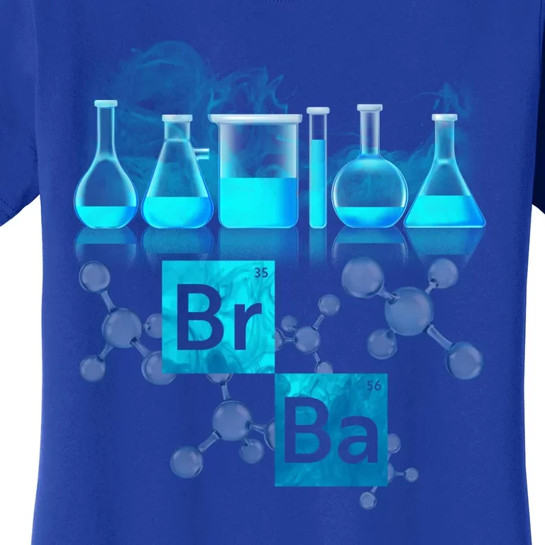 Chemistry Beakers Periodic Table Elements Br Ba Women's T-Shirt