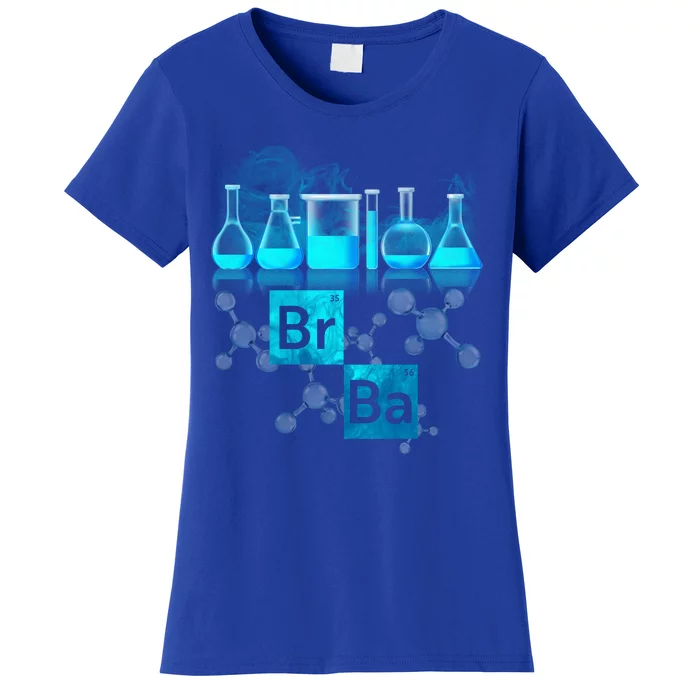 Chemistry Beakers Periodic Table Elements Br Ba Women's T-Shirt