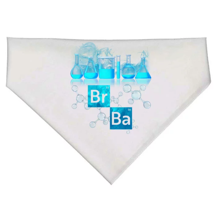 Chemistry Beakers Periodic Table Elements Br Ba USA-Made Doggie Bandana