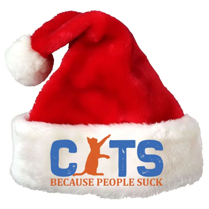 Cats Because People Suck Premium Christmas Santa Hat