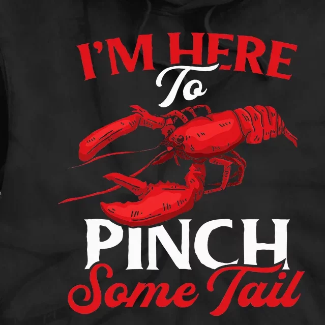 Crawfish Boil Party Pinching Fun Crayfish Tail Pincher Tie Dye Hoodie