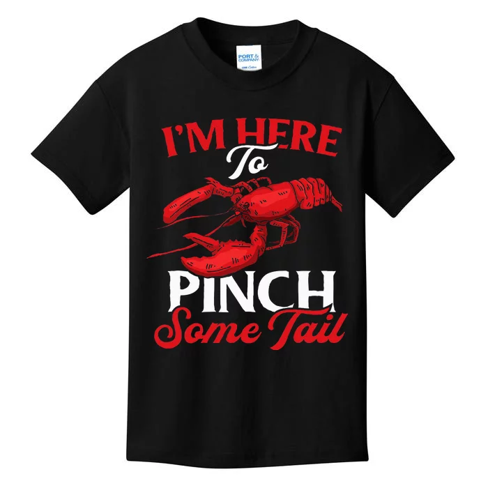 Crawfish Boil Party Pinching Fun Crayfish Tail Pincher Kids T-Shirt