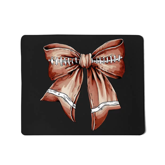 Coquette Bow Pumpkin American Football Thanksgiving Autumn Mousepad