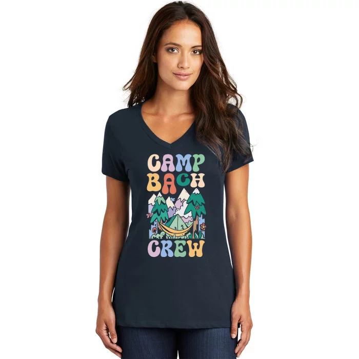 Camping Bridal Party Camp Bachelorette Camp Bach Crew Women's V-Neck T-Shirt