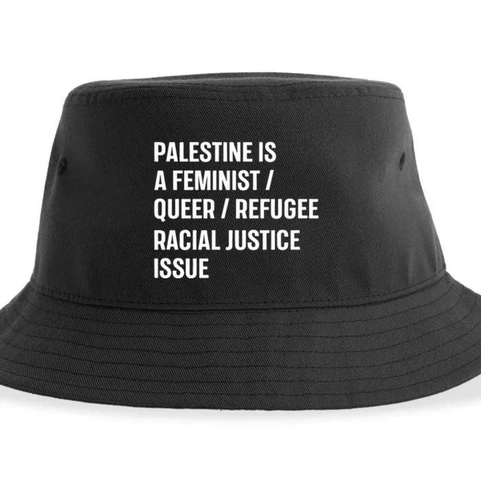 Cory Booker Palestine Is A Feminist Queer Refugee Racial Justice Issue Sustainable Bucket Hat