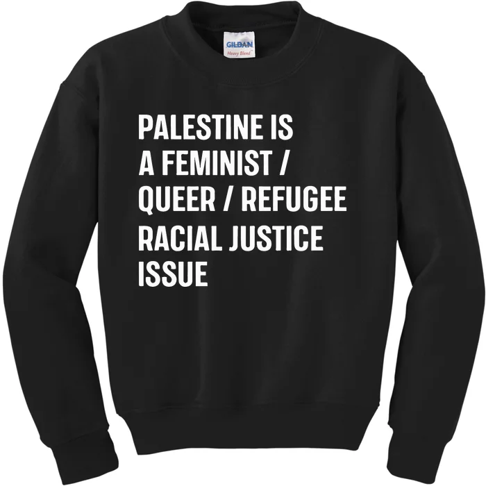 Cory Booker Palestine Is A Feminist Queer Refugee Racial Justice Issue Kids Sweatshirt