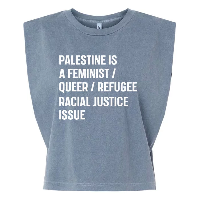 Cory Booker Palestine Is A Feminist Queer Refugee Racial Justice Issue Garment-Dyed Women's Muscle Tee