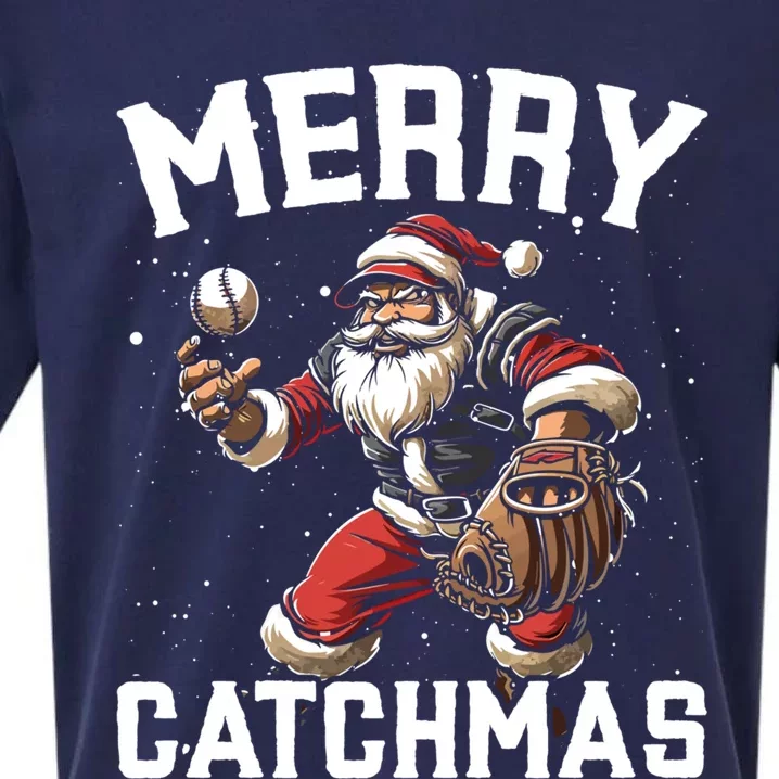 Christmas Baseball Player Xmas Catcher Pitcher Santa Claus Gift Sueded Cloud Jersey T-Shirt