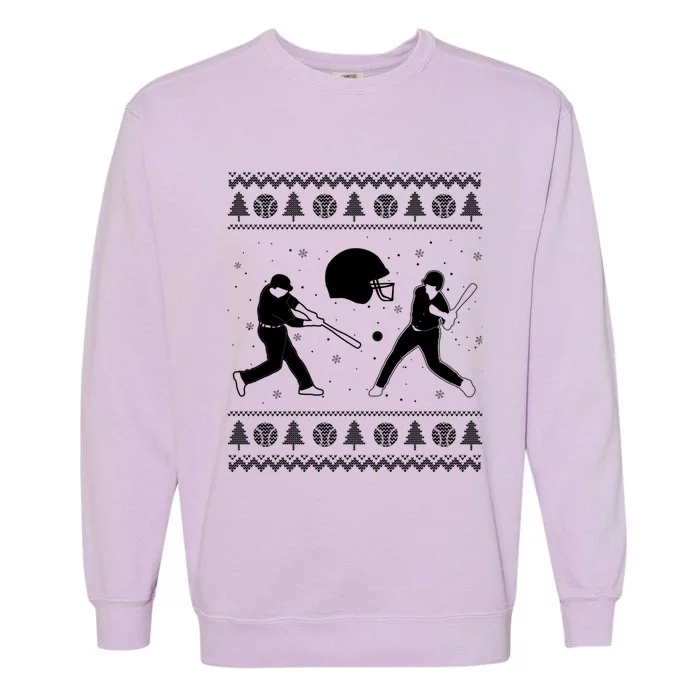 Christmas Baseball Players Ugly Christmas Sports Lover Gift Garment-Dyed Sweatshirt