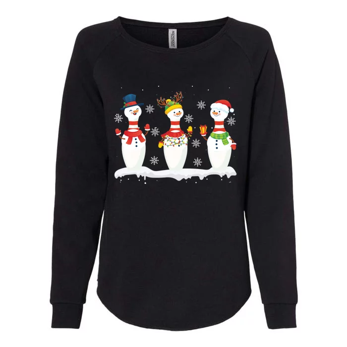 Christmas Bowling Pins Santa Reindeer Bowling Team Xmas Funny Gift Womens California Wash Sweatshirt