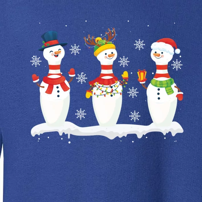 Christmas Bowling Pins Santa Reindeer Bowling Team Xmas Funny Gift Toddler Sweatshirt