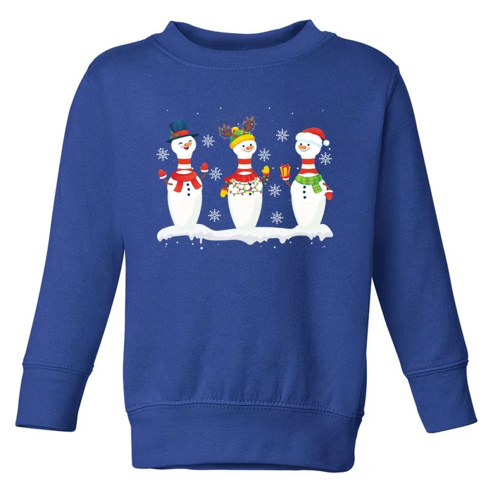 Christmas Bowling Pins Santa Reindeer Bowling Team Xmas Funny Gift Toddler Sweatshirt