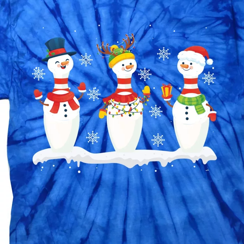 Christmas Bowling Pins Santa Reindeer Bowling Team Xmas Funny Gift Tie-Dye T-Shirt