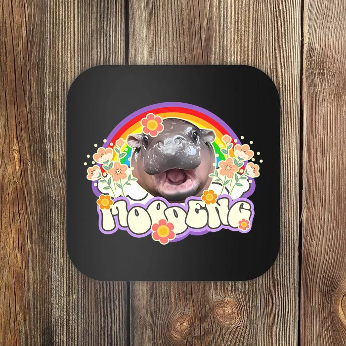 Cute Baby Pygmy Hippo Moo Deng Coaster