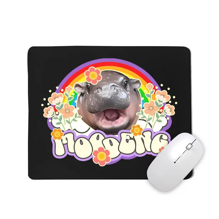 Cute Baby Pygmy Hippo Moo Deng Mousepad