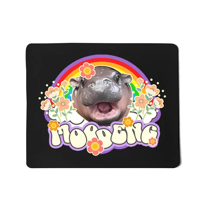 Cute Baby Pygmy Hippo Moo Deng Mousepad