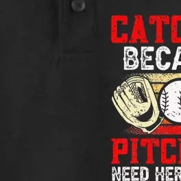 Catcher Because Pitchers Need Heroes Too Baseball Player Dry Zone Grid Performance Polo