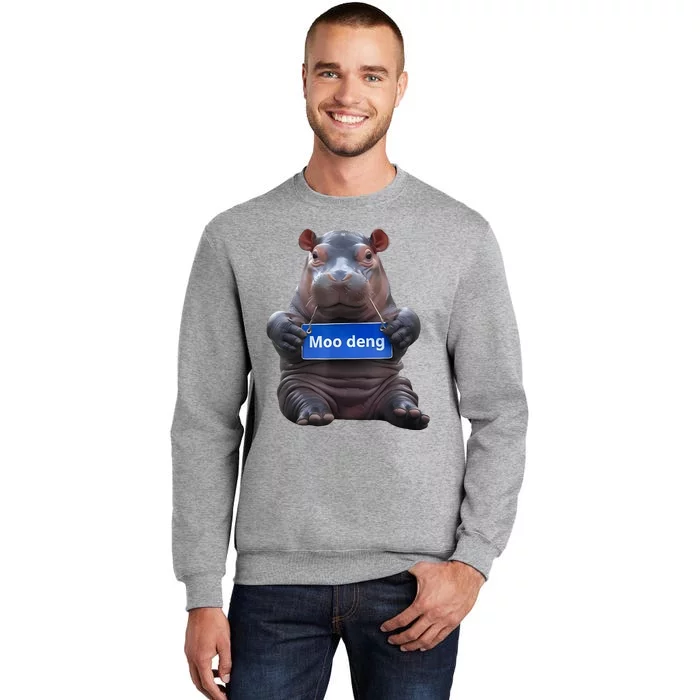 Cute Baby Pygmy Hippo Moo Deng Tall Sweatshirt