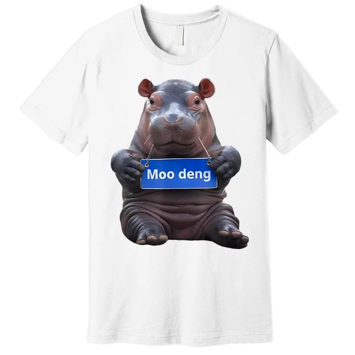 Cute Baby Pygmy Hippo Moo Deng Premium T-Shirt