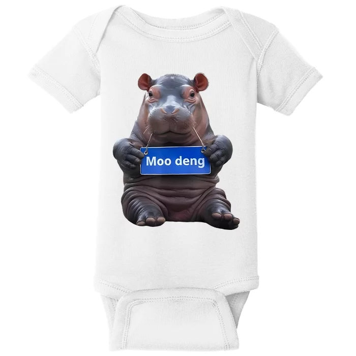 Cute Baby Pygmy Hippo Moo Deng Baby Bodysuit