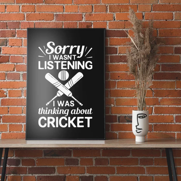 Cricket Bat Player Coach Ball Team Cricketer Wicket Poster