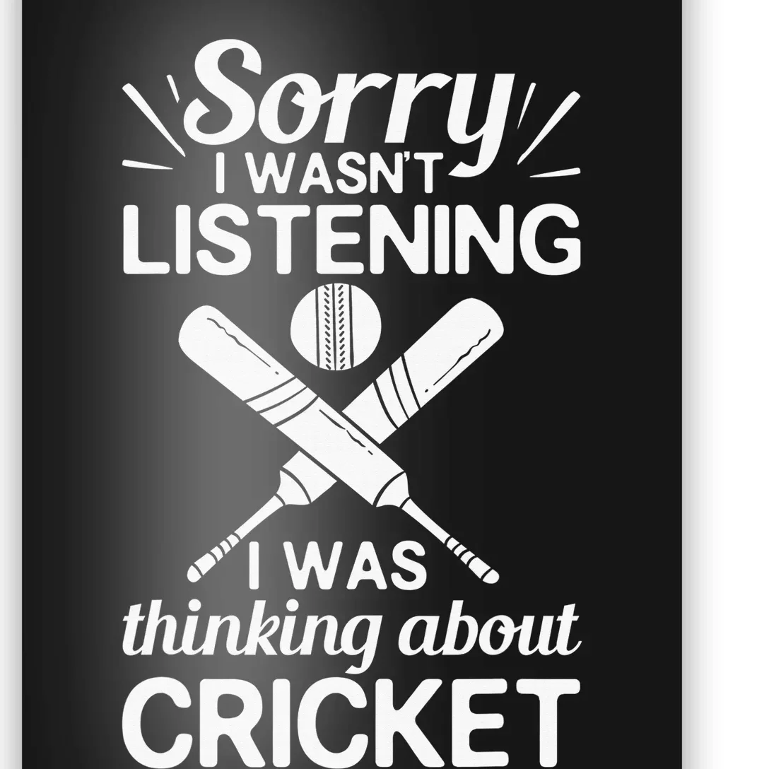 Cricket Bat Player Coach Ball Team Cricketer Wicket Poster