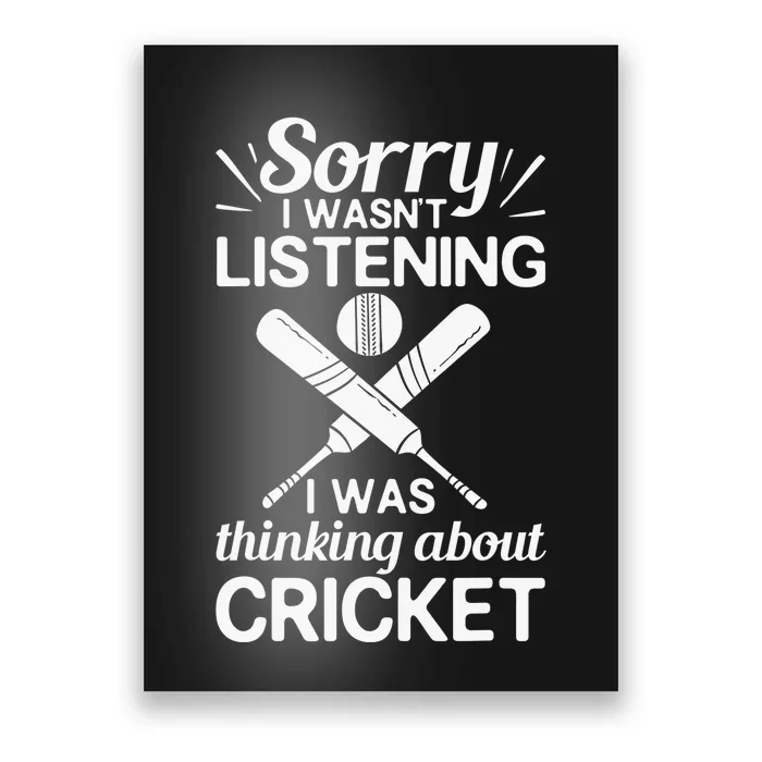 Cricket Bat Player Coach Ball Team Cricketer Wicket Poster