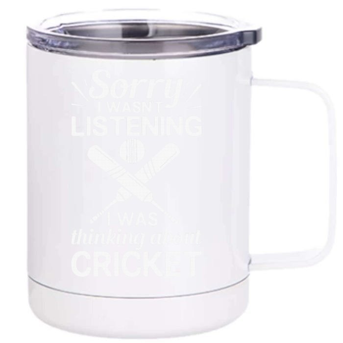 Cricket Bat Player Coach Ball Team Cricketer Wicket Front & Back 12oz Stainless Steel Tumbler Cup