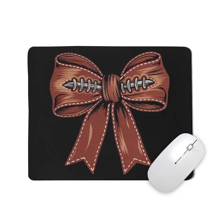 Coquette Bow Pumpkin American Football Autumn Thanksgiving Mousepad