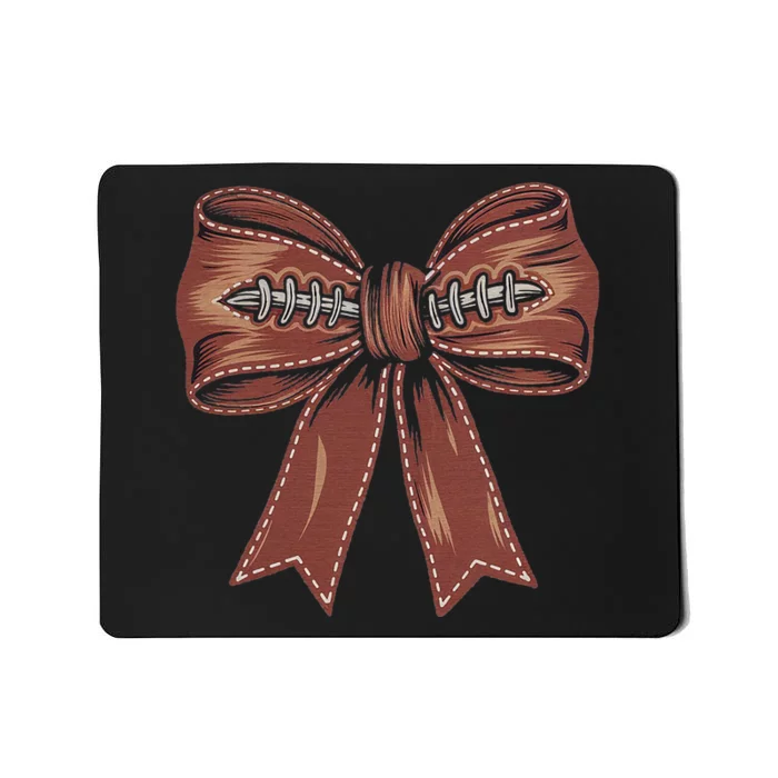 Coquette Bow Pumpkin American Football Autumn Thanksgiving Mousepad