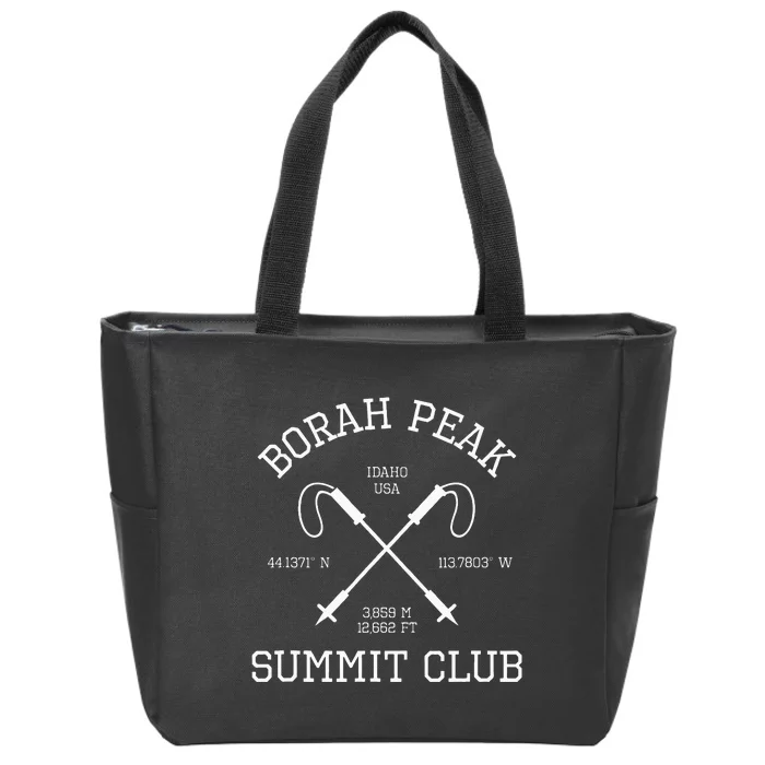 Climbed Borah Peak Summit Club Hike Idaho Usa Hiking Zip Tote Bag