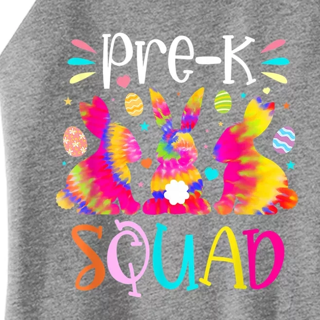 Cute Bunnies Pre K Teacher Squad Easter Day Tie Dye Women’s Perfect Tri Rocker Tank