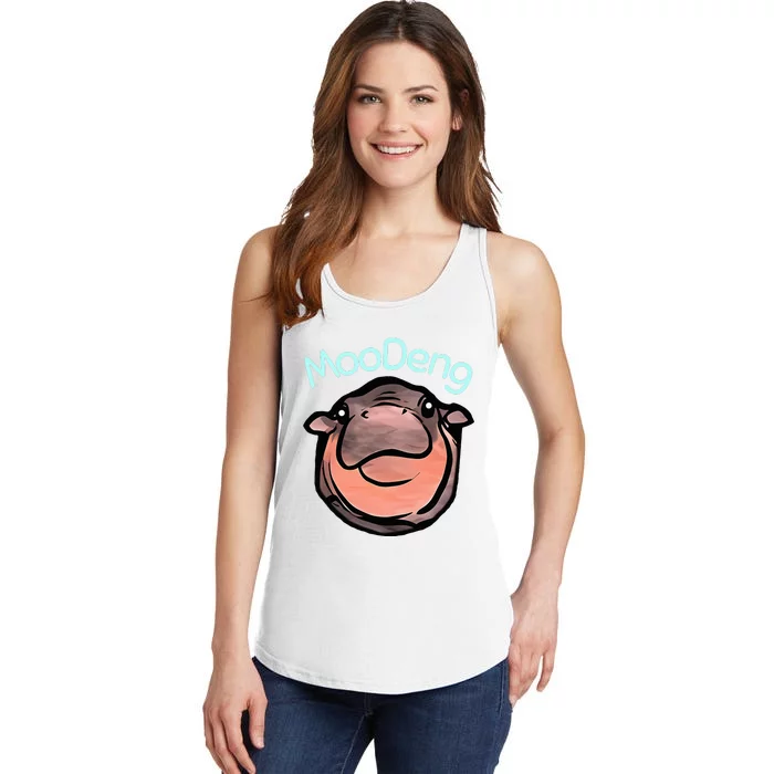 Cute Baby Pygmy Hippo Moodeng Ladies Essential Tank