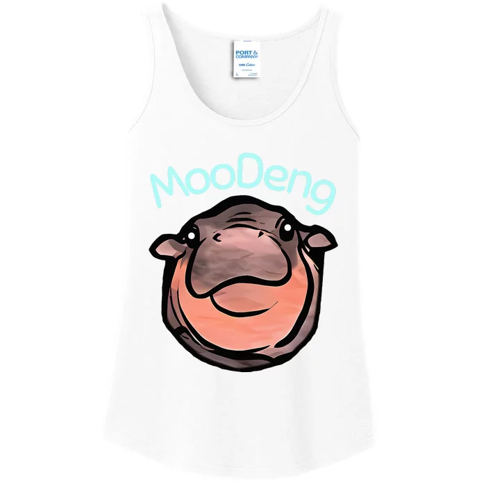 Cute Baby Pygmy Hippo Moodeng Ladies Essential Tank